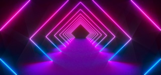 C4D时光隧道霓虹灯场景