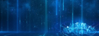 蓝色商务科技感城市粒子banner