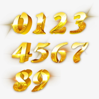 数字0到9数字倒计时金属字