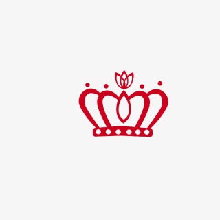 创意扁平手绘红色的皇冠