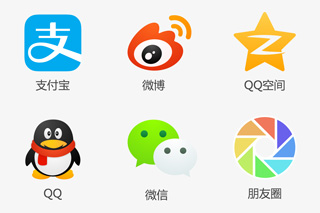 支付宝微博空间qq微信图标