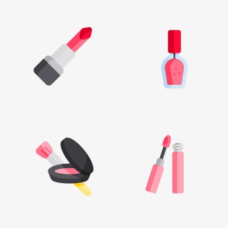 女人化妆品插画素材