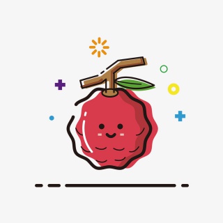 荔枝果MBE卡通可爱夏季热矢量