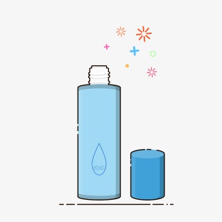 手绘矢量MBE风格水乳化妆品图标