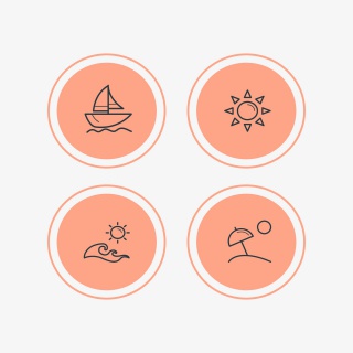 海边景色元素图标合集