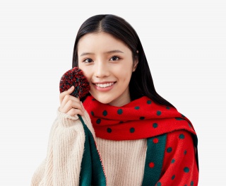 居家圣诞美女