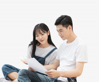 青年男女欢乐装修形象