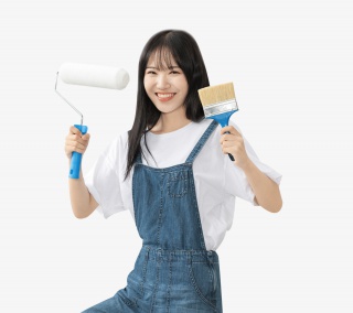 青年女性欢乐装修形象