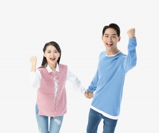 情侣加油手势