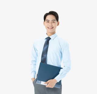 青年商务男性拿文件夹