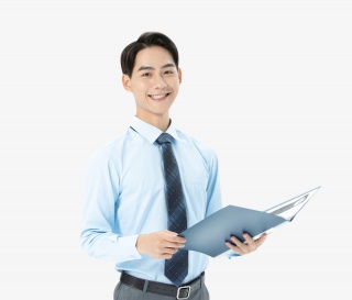 青年商务男性拿文件夹