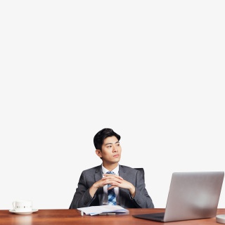 商务男性办公室思考