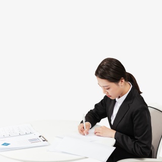 求职女性填写面试表格