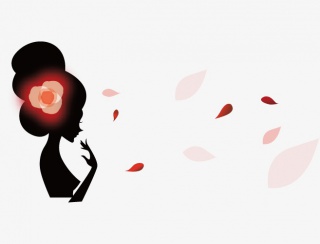 女神剪影花瓣