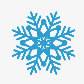 手绘蓝色简约雪花素材
