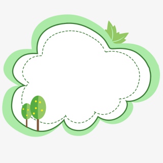 可爱卡通不规则小清新春天边框树木