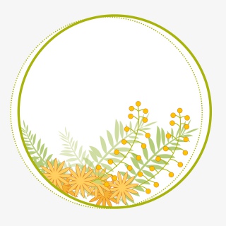 春天可爱暖黄色小花边框元素设计