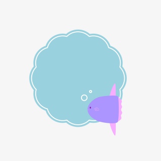 小鲨鱼海洋泡泡标签边框