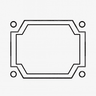 黑白炭笔几何边框素材