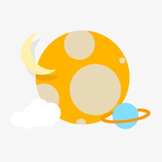 星球月亮宇宙可爱风优惠券边框png