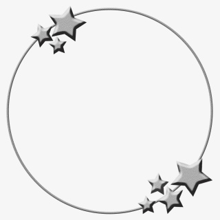星星金属银色圆环边框png