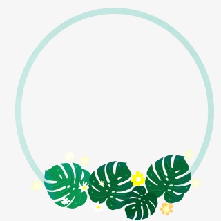 夏日热带叶子小黄花边框
