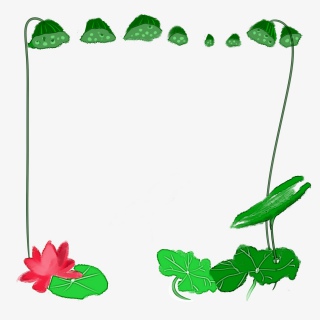 夏日趣味荷塘边框纹理元素