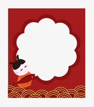 手绘可爱的娃娃边框