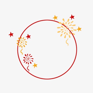 圆形烟花中国风边框