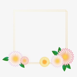 春季花朵边框简约清新春天边框元素