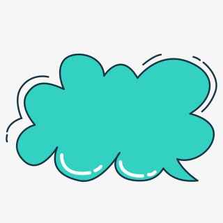 绿色卡通手绘对话框气泡框边框元素