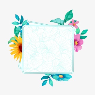 春天立春宣传促销折扣装饰边框绿植花朵绿叶向日葵