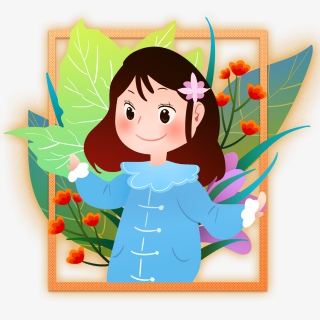 春天春暖花开文艺清新扁平可爱装饰
