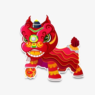 红色的狮子新年素材