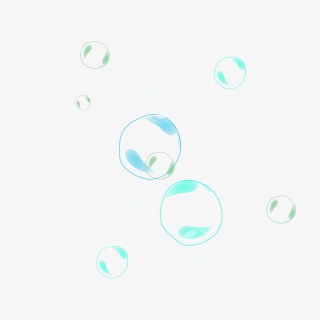 渐变黑色气泡卡通漂浮彩色透明元素