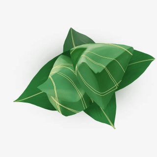 端午节绿色手绘写实粽子PNG