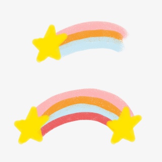 儿童节卡通手绘蜡笔画彩虹