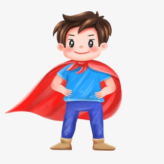 六一儿童节扮演超人的男孩