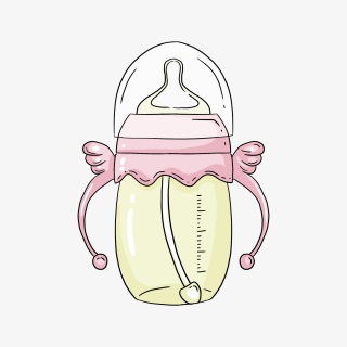 六一儿童节婴儿卡通可爱粉色奶瓶