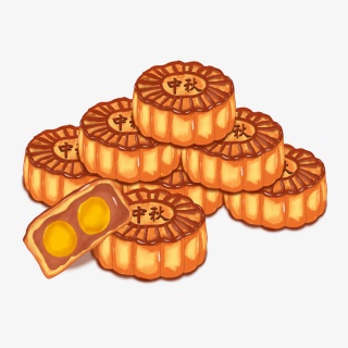 中秋节吃月饼免抠图