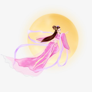 七夕嫦娥奔月插画