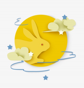 中秋节中秋兔子与月亮