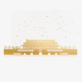 撒金粉天安门装饰图案