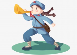 建军节红军战士女号兵插画