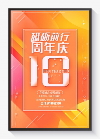 时尚渐变周年庆海报