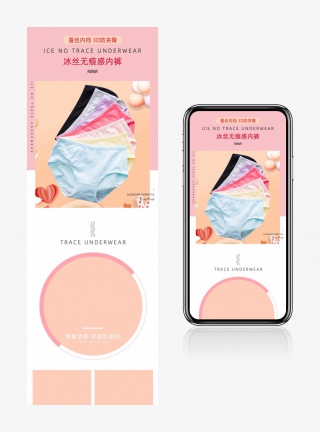 日常通用简约小清新少女内衣内裤详情页