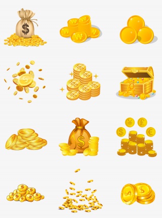 通用节日金色卡通风活动促销金币