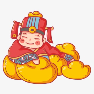 可爱卡通财神爷