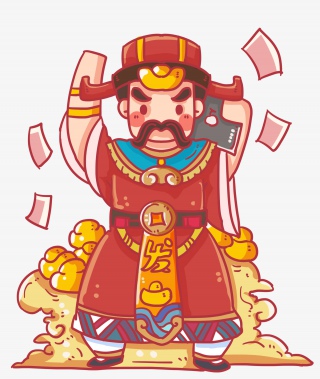 拿着笔记本的财神爷