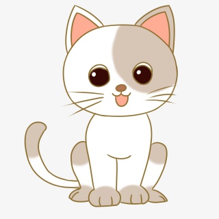 可爱卡通小猫手绘插画